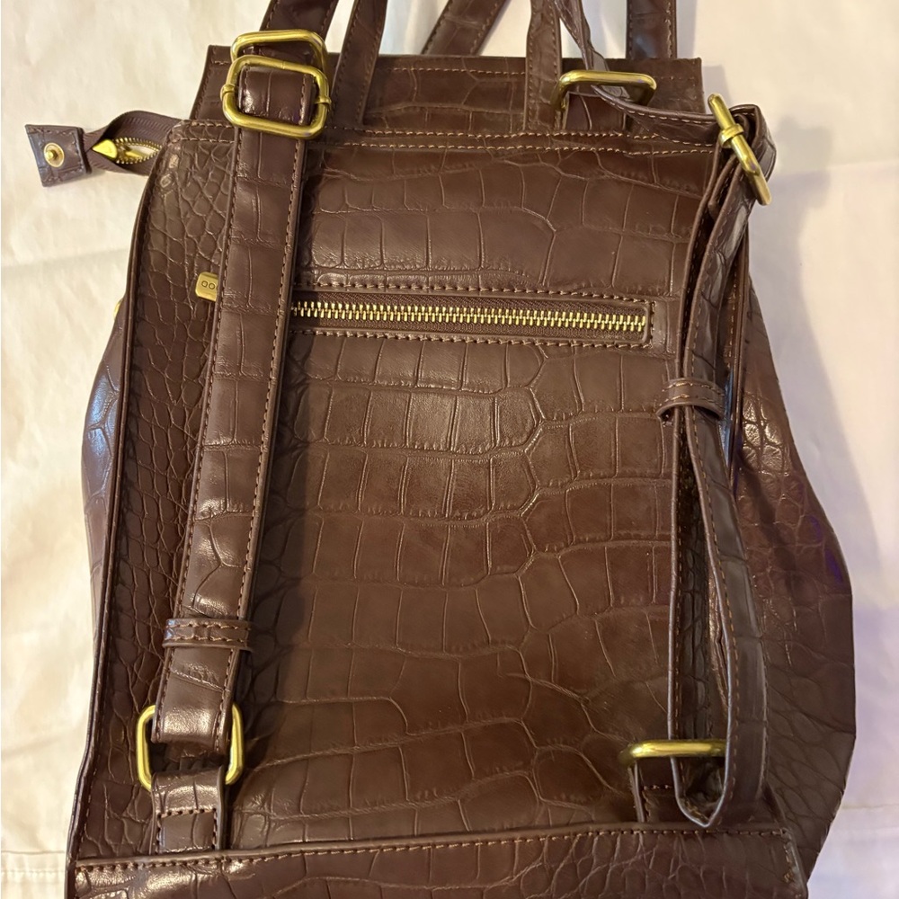 Pixie Mood Croc-Embossed Chocolate Backpack - image 3